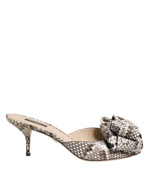 Dolce & Gabbana Multicolour Keira Strik Leren Peep Toe Mules Schoenen