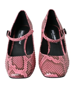 Dolce & Gabbana Roze Python Leren Mary Jane Hakken Schoenen
