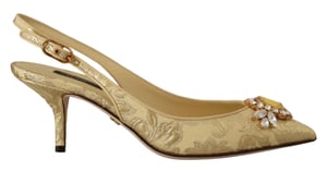 Dolce & Gabbana Gouden Kristal Slingback Pumps Hakken Schoenen