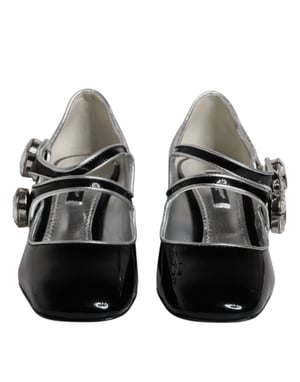 Dolce & Gabbana Zwarte Patentleren Kristallen Mary Jane Pumps Schoenen