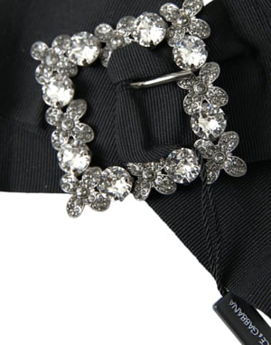 Dolce & Gabbana Zwarte Swarovski Kristal Haarspeld met Versieringen