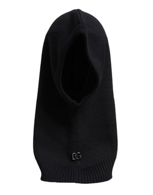 Dolce & Gabbana Zwarte Wol Hele Hoofddoek Balaclava Muts