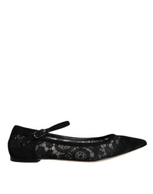 Dolce & Gabbana Zwarte Taormina Kanten Bellucci Ballerina's