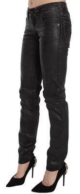 John Galliano Zwarte Gewassen Lage Taille Regular Fit Spijkerbroek