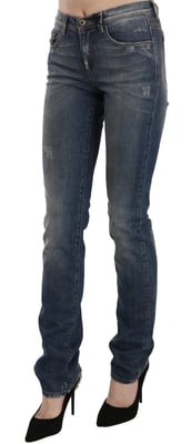 Ermanno Scervino Blauwe Gewassen Bootcut Casual Denim Broek Jeans