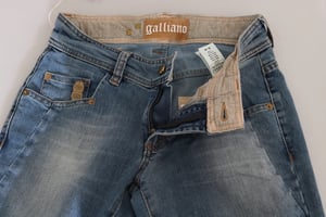 John Galliano Blauwe Gewassen Mid Waist Skinny Casual Jeansbroek
