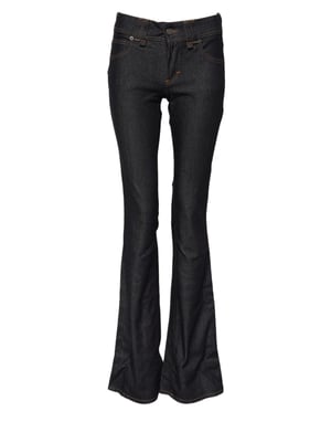 John Galliano Blauwe Mid Waist Katoenen Wide Leg Denim Jeans