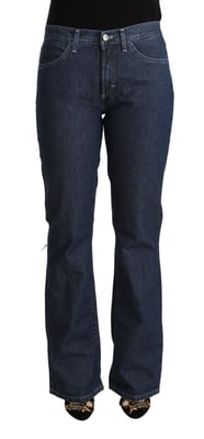 GF Ferre Blauw Katoenen Middelhoge Flared Denim Jeans