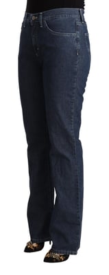 GF Ferre Blauw Katoenen Middelhoge Flared Denim Jeans
