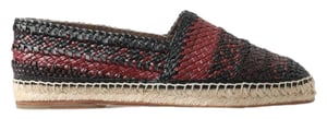 Dolce & Gabbana Zwarte Bordeaux Buffelleer Espadrilleschoenen