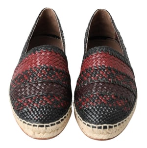 Dolce & Gabbana Zwarte Bordeaux Buffelleer Espadrilleschoenen