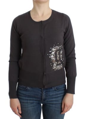 John Galliano Paarse Wollen Gekleurde Sequins Cardigan Brei Trui
