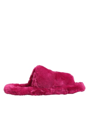 Dolce & Gabbana Roze Acrylaat Nepbont Heren Slippers Sandalen Schoenen