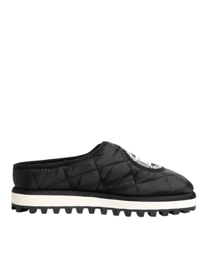 Dolce & Gabbana Zwarte Nylon Lage Slip-On Sneakerschoenen