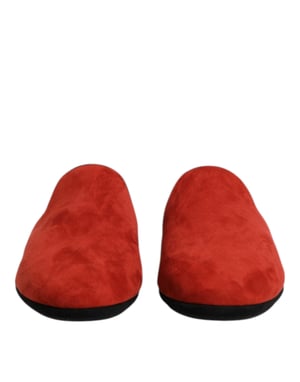 Dolce & Gabbana Oranje Suède Slippers Platte Slipperschoenen