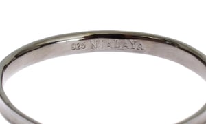 Nialaya Grijze Rhodium 925 Zilveren Bangle Armband