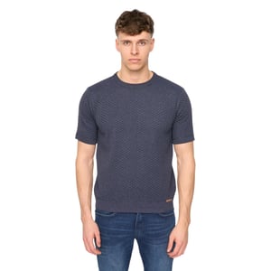 Duck and Cover Heren Mataso Gebreid T-Shirt (Slate Blue)