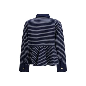 Ganni Blauwe Katoenen Polo Shirt