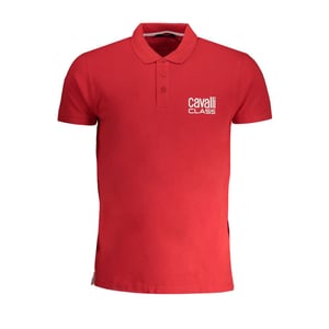 Cavalli Class Rode Katoenen Heren Poloshirt