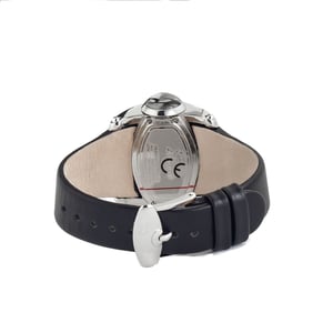 Chronotech Zwarte Leren Herenhorloge