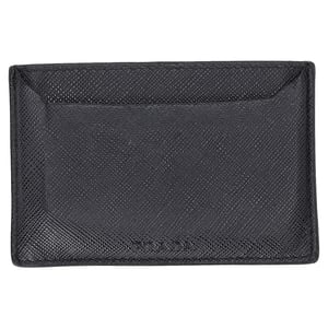Prada Lux Kaart Houder in Zwart Saffiano Leder