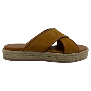 Gianvito Rossi Espadrille Slide Sandalen met Kruisbanden in Bruin Suède