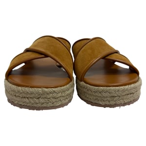 Gianvito Rossi Espadrille Slide Sandalen met Kruisbanden in Bruin Suède