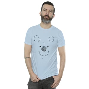 Disney Heren Winnie De Poeh Winnie De Poeh Gezicht T-Shirt (Babyblauw)