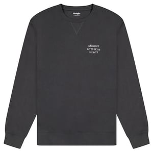 Wrangler - EMBROIDERY CREW FADED BLACK