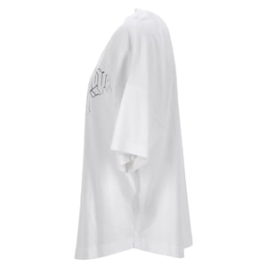 Oversized T-shirt met Palm Angels-logo in wit katoen