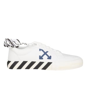 Off-White Lage Vulcanized Eco Canvas Sneakers - Wit Marineblauw