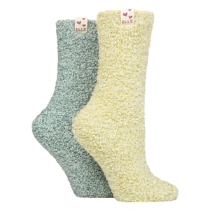 2-Pack Dames Twee Kleurige Gezellige Bed- en Huissokken - Warme Zachte Ontspannende Comfort