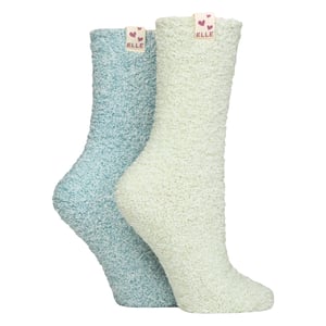 2-Pack Dames Twee Kleurige Gezellige Bed- en Huissokken - Warme Zachte Ontspannende Comfort