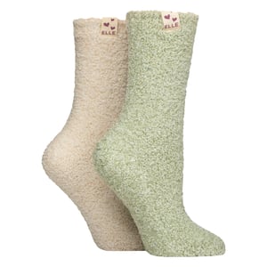2-Pack Dames Twee Kleurige Gezellige Bed- en Huissokken - Warme Zachte Ontspannende Comfort
