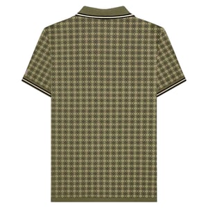 Lambretta Heren SS25 Geometrisch Poloshirt (Kaki Groen)
