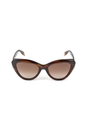 Furla Zonnebril Glanzend Bruin Gestreept Havana
