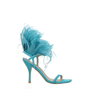 Stuart Weitzman Groene Leren Stiletto Hakken Sandalen
