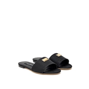 Dolce & Gabbana Zwarte Polyester Slippers