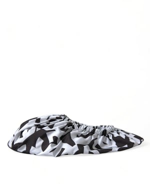 Dolce & Gabbana Witte Logo Print Nylon Instappers Flats Schoenen