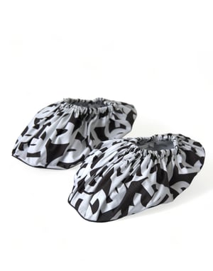 Dolce & Gabbana Witte Logo Print Nylon Instappers Flats Schoenen