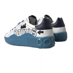 Dolce & Gabbana Blauw Witte Gedrukte Portofino Melt Sneakers