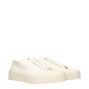 Jil Sander Beigekleurige Stof Lage Sneakers