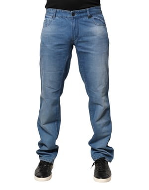 Verri Blauwe Gewassen Katoenen Skinny Fit Heren Denim Broek Jeans