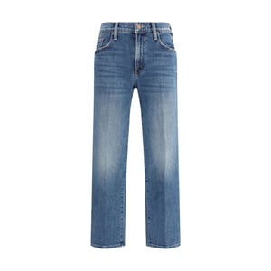 Mother Denim Blauwe Katoenen Relaxed Fit Jeans