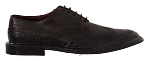 Dolce & Gabbana Zwarte Leren Oxford Wingtip Formele Derby Schoenen