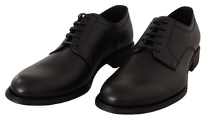 Dolce & Gabbana Zwarte Leren Veterschoenen voor Mannen