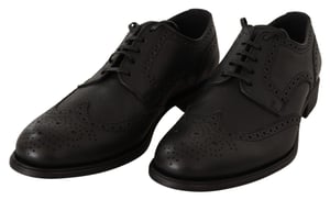 Dolce & Gabbana Zwarte Leren Oxford Wingtip Formele Dresschoenen