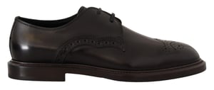 Dolce & Gabbana Zwarte Leren Formele Derby Schoenen