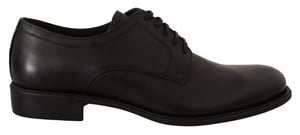 Dolce & Gabbana Zwarte Leren Veterschoen voor Heren Formele Derby Schoenen
