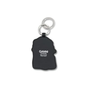 Ganni Witte Gerecycleerde Leren Sleutelhanger